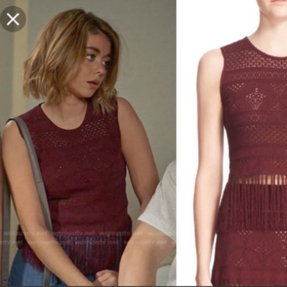 NWT A.L.C. Tucker Fringe Knit Top Size L